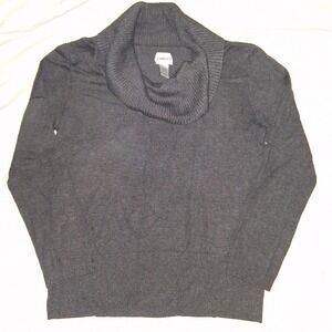Chico's‎ Women's Gray Cowl Neck Long Sleeve Pullover Knit Sweater Top Casual